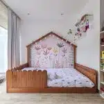 cama casita jardin