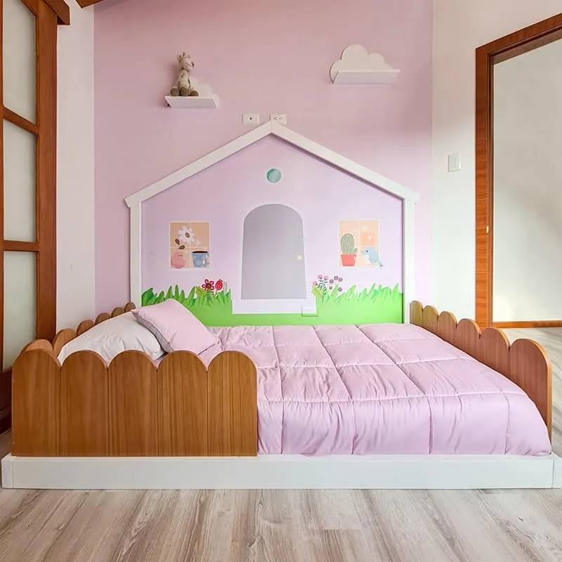 cama casita jardin